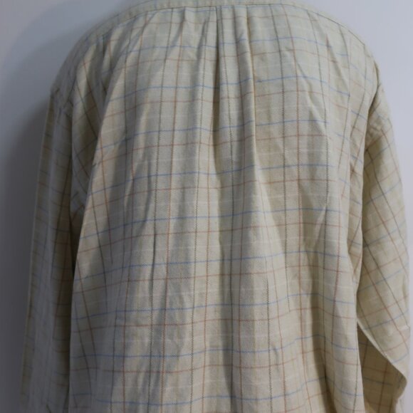 Mens Peter Elliot Beige, Multi Color Plaid Button Down Shirt XL - Picture 7 of 8